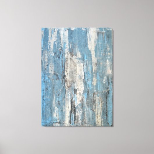 'Gewogen' Blauwe en grijze Abstracte kunst Canvas Afdruk (Voorkant)