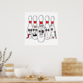 gewonde bowlingpennen cartoon poster (Keuken)