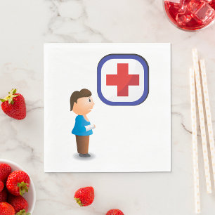 Gewonde Boy Hospital Care Napkins Servet