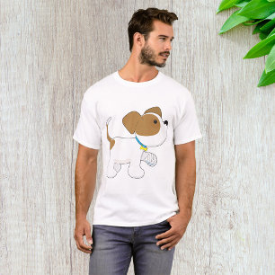 Gewonde puppy hond met verbonden poot t-shirt