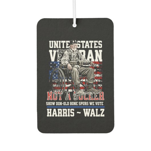 Gewonde veteranen voor Harris Walz 2024 Luchtverfrisser (Voorkant)