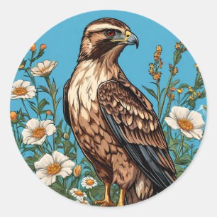 Gewone buizerd Vogel Natuur Liefhebber Cadeau Ronde Sticker