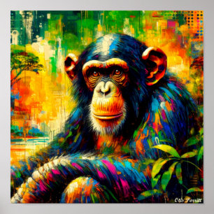 GEWONE CHIMPANSEE 7 POSTER