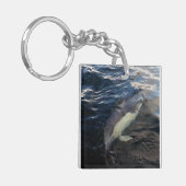 Gewone dolfijnen zwemmen sleutelhanger (Voorkant Links)