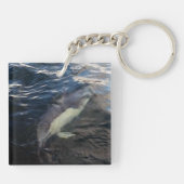 Gewone dolfijnen zwemmen sleutelhanger (Achterkant)