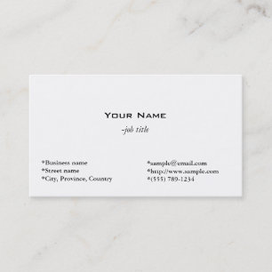 gewone, eenvoudige en coole witte profielkaart visitekaartje