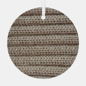 Gewone gebreide stof, bruine textuur. glas ornament (Achterkant)