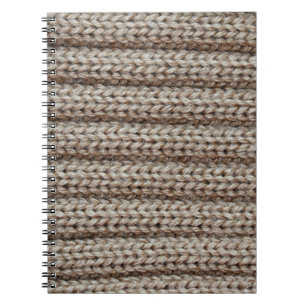 Gewone gebreide stof, bruine textuur. notitieboek