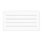 Gewone Gelinieerde Schrijf-op Multidoel Label (Voorkant)
