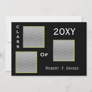 gewone groene Afstuderen multi-foto Uitnodiging