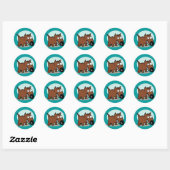 Gewone hond grommend ronde sticker (Vel)