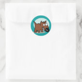 Gewone hond grommend ronde sticker (Tas)