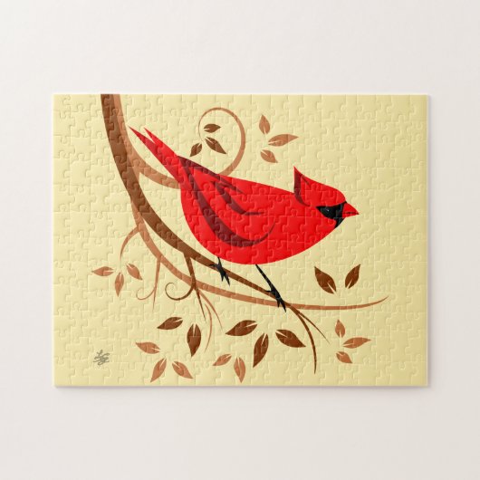 Gewone kardinaal vogel puzzels (Horizontaal)