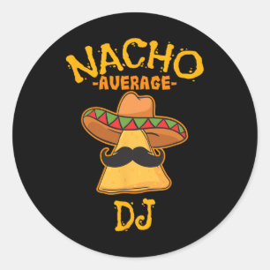 Gewone Nacho Dj Cinco De Mayo Feest Mexicaans Fees Ronde Sticker