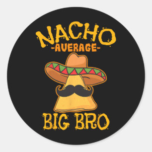 Gewone Nacho Grote Broer Broer Zus Cinco De May Ronde Sticker