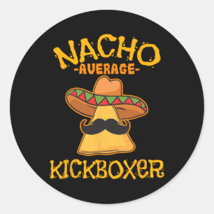 Gewone Nacho Kickbokser Cinco De Mayo Mexicaanse K Ronde Sticker