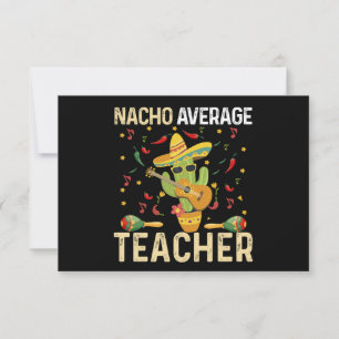 Gewone Nacho-Leerkracht Cinco De Mayo Mexicaans Fe Bedankkaart