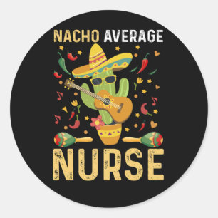 Gewone Nacho-verpleegster Cinco De Mayo Mexicaanse Ronde Sticker