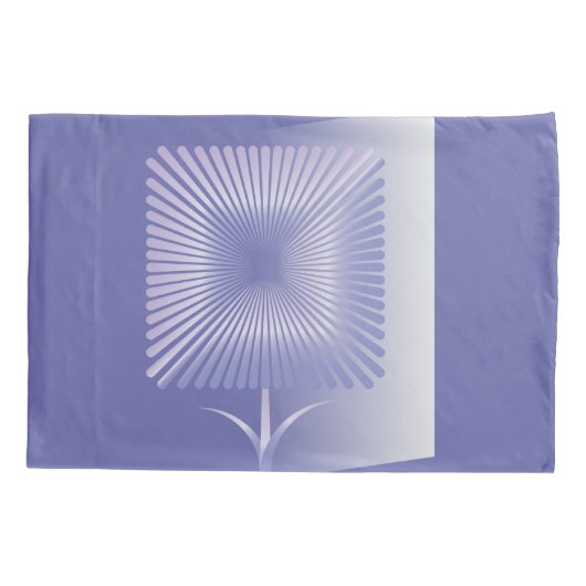 Gewone vierkante bloem kussensloop (Achterkant-Links)