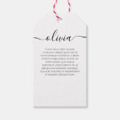Gewone witte handtekening script cadeaukaartjes cadeaulabel (Voorkant)
