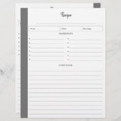 Gewonnen pagina's ontvangen in grijs letterformaat (Voorkant / Achterkant)