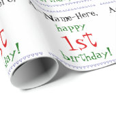 Gewoon 1e verjaardag inpakpapier (Rol Hoek)