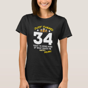 Gewoon 34 bier Drink 34e verjaardag Drink G T-shirt