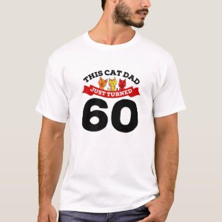 Gewoon 60 kat papa op dag 60th Cat Lover Birthda T-shirt