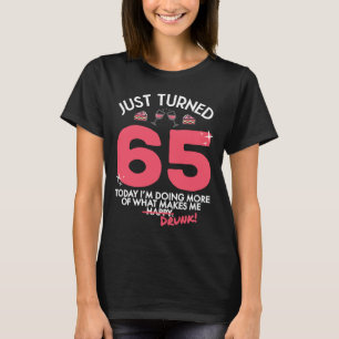 Gewoon 65 wijn Drink 65e verjaardag Drink G T-shirt