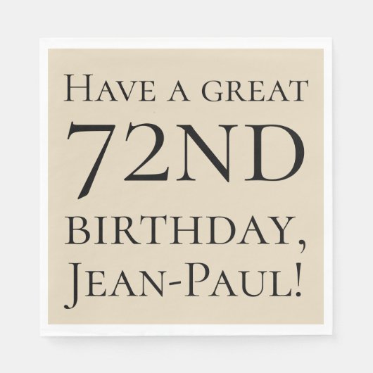 Gewoon 72e verjaardag papieren servetten (Voorkant)