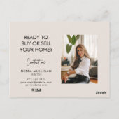 Gewoon aangeboden modern Briefkaart onroerend goed (Achterkant)