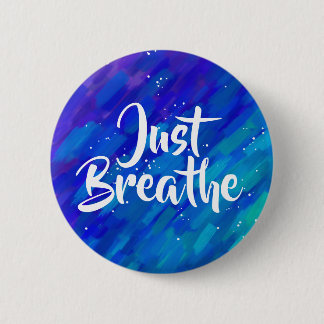 Gewoon abstracte streekstrepen met positieve quote ronde button 5,7 cm