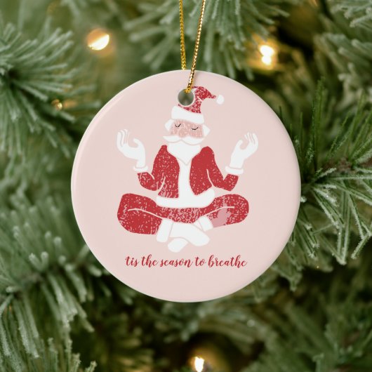 Gewoon Ademhalen Yoga Santa Keramisch Ornament (Boom)