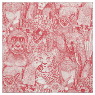 gewoon Afrikaanse jungle dieren vermilion rood qp Stof