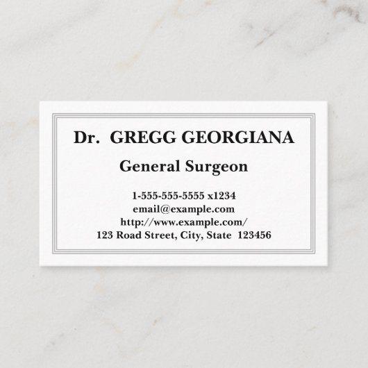 Gewoon Algemeen Visitekaartje chirurg (Voorkant)