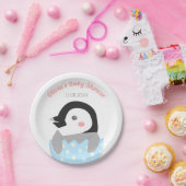 Gewoon Baby shower met kleine pinguïns Papieren Bordje (Feest)