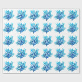 Gewoon blauw koraal cadeaupapier (Vlak)