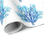 Gewoon blauw koraal cadeaupapier (Rol Hoek)