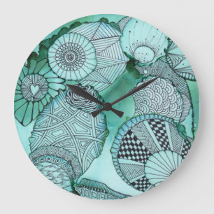 Gewoon Blauwgroen acrylwandklok Grote Klok