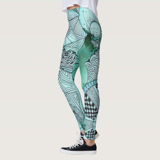 Gewoon Blauwgroen Leggings (Links)
