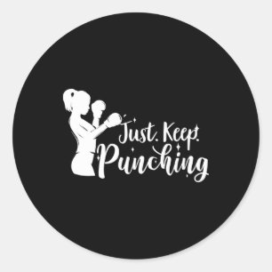 Gewoon blijven ponsen - Vrouw Boxer Gifts Ronde Sticker