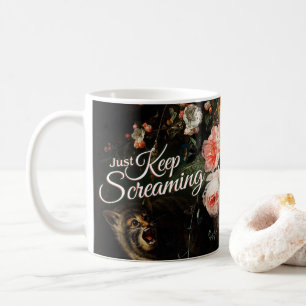 Gewoon blijven schreeuwen - Floral Fine Art Koffiemok