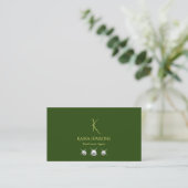 Gewoon bos Groen met Monogram Foto en Juwelen Visitekaartje (Staand voorkant)