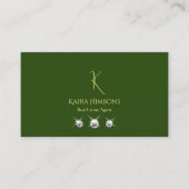 Gewoon bos Groen met Monogram Foto en Juwelen Visitekaartje (Voorkant)