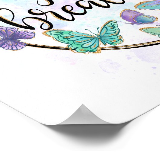 Gewoon Breate Butterflies Dandelions Self Care Yog Poster (Hoek)