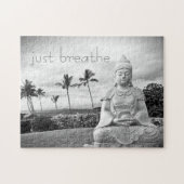 Gewoon Breathe Hawaii Buddha Black en White Photo Legpuzzel (Horizontaal)