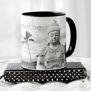 Gewoon Breathe Hawaii Buddha Black White Foto Mok