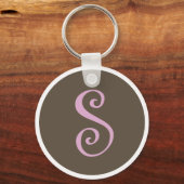 Gewoon bruin en roze Sleutelhanger "S" (Voorkant)