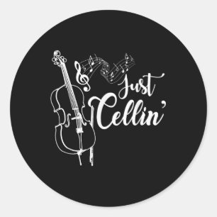 Gewoon Cellin Grappige Cellist Muzikant Cadeau Cel Ronde Sticker
