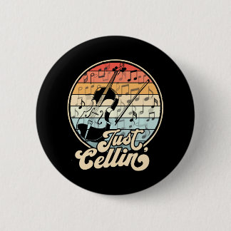 Gewoon Cello Grappige Cellist Muzikant Ronde Button 5,7 Cm